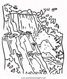 Malvorlage Landschaft cascata cascate 05