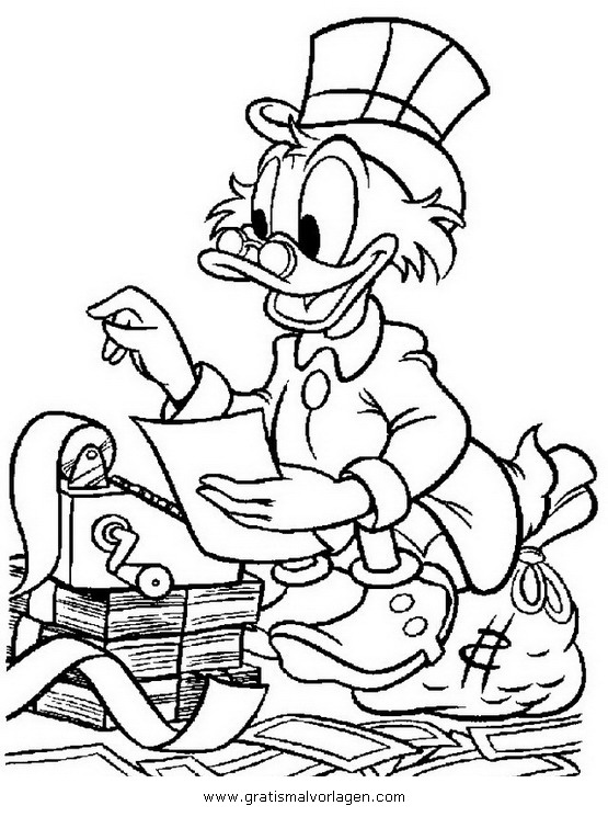 dagobert 2 gratis Malvorlage in Comic & Trickfilmfiguren, Donald Duck