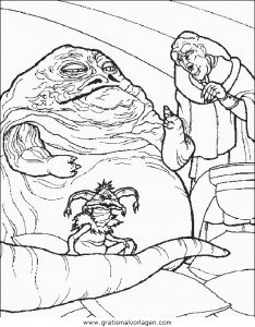 Malvorlage Star Wars Jabba der Hutte