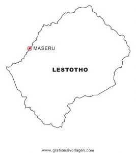 Malvorlage Landkarten Landkarte Lesotho