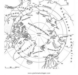 Malvorlage Landkarten Karte Arktis