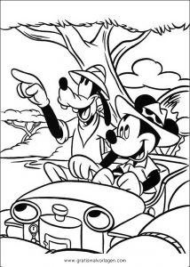 Malvorlage Disney Micky Maus safari 08