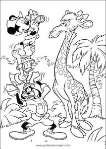 Malvorlage Disney Micky Maus safari 09