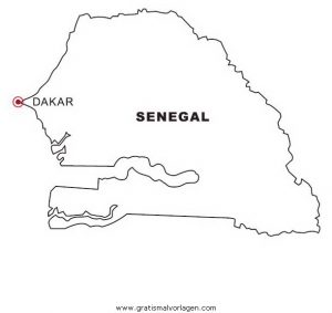 Malvorlage Landkarten Landkarte Senegal