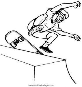 Malvorlage Verschiedene Sportarten skateboard 06