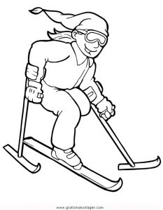 Malvorlage Ski ski 03
