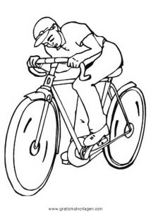 Malvorlage Verschiedene Sportarten Radfahren 2