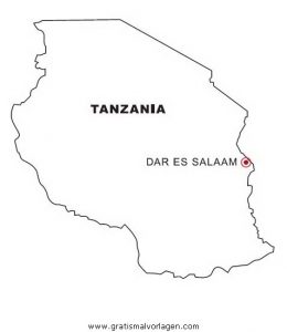 Malvorlage Landkarten Landkarten Tanzania