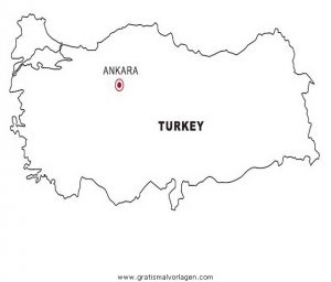 Malvorlage Landkarten Landkarte Türkei