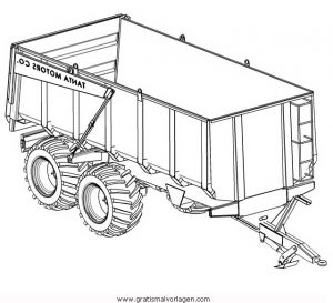 Malvorlage Lastwagen autoanhanger-1