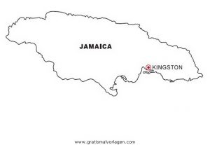 Malvorlage Landkarten Jamaika