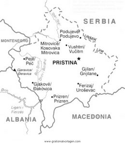 Malvorlage Landkarten kosovo