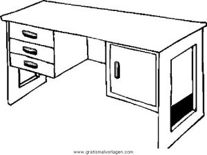Malvorlage Möbel Schreibtisch