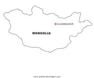 Malvorlage Landkarten Mongolei