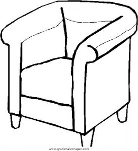 Malvorlage Möbel Sessel 6