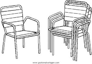 Malvorlage Möbel Gartenstühle